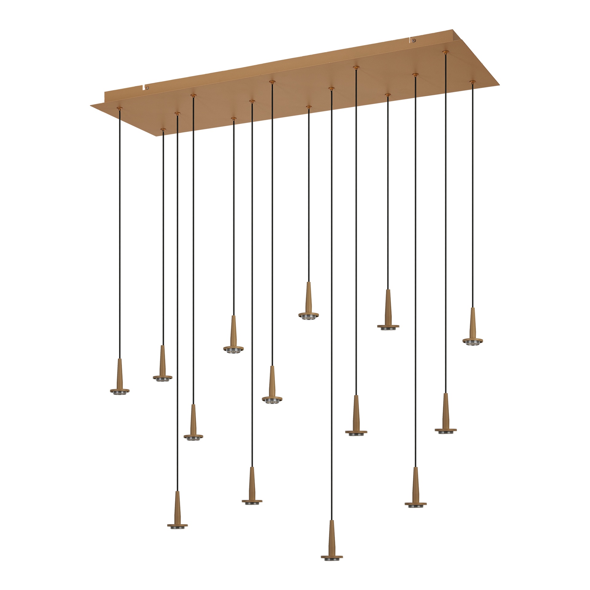 ANDRÓMEDA * Colgante Cuadrado 14xLED 5W 3000K W/T Cristal