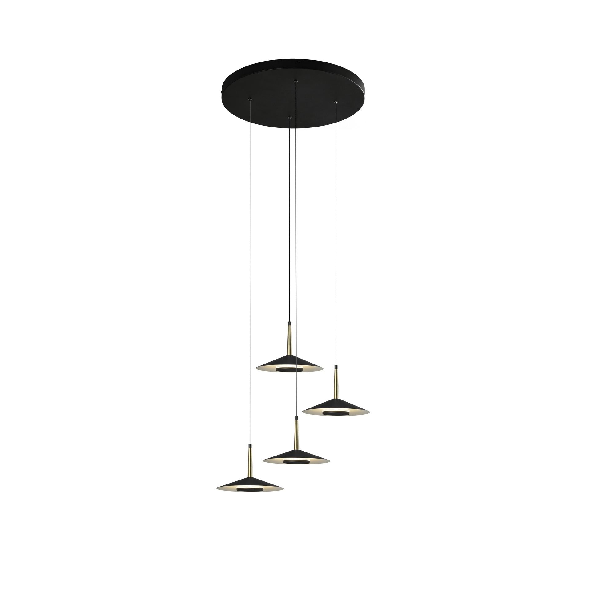ORION * SOSPESO CIRCOLARE NERO/CUOIO  4L LED  32W  3000K