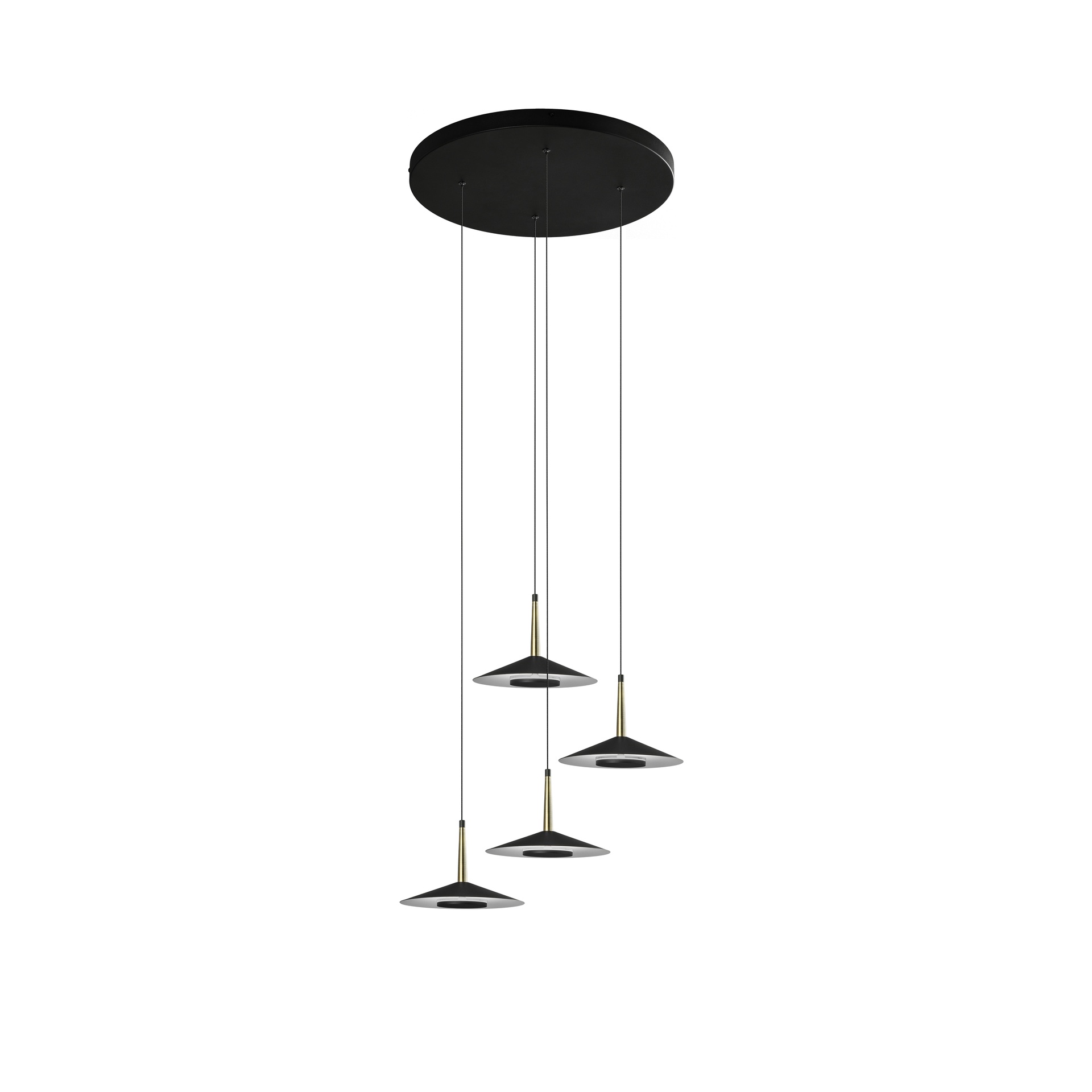ORION * SOSPESO CIRCOLARE NERO/CUOIO  4L LED  32W  3000K