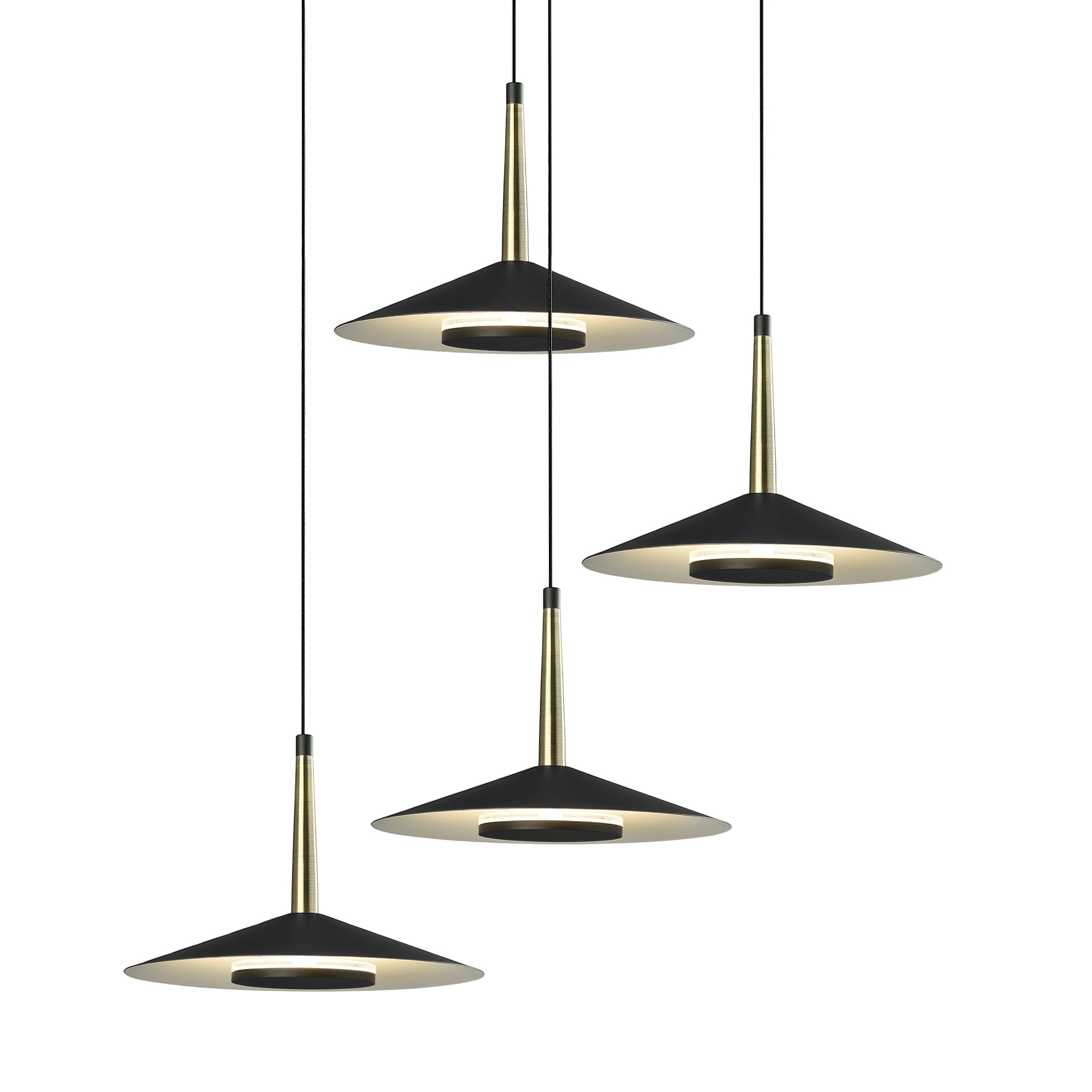 ORION * SOSPESO CIRCOLARE NERO/CUOIO  4L LED  32W  3000K