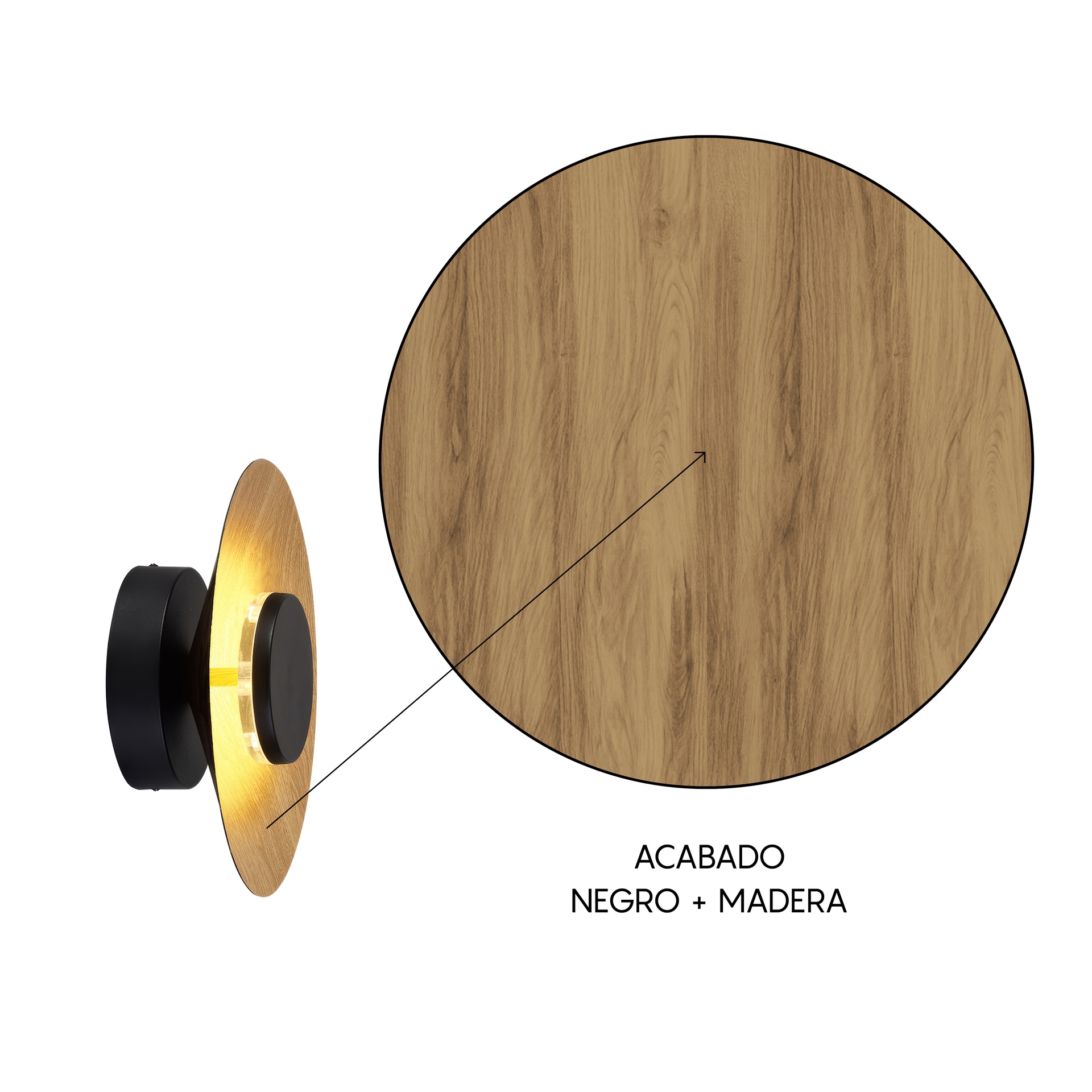 ORION * LED WALL LAMP 8W 3000K BLACK/ WOOD