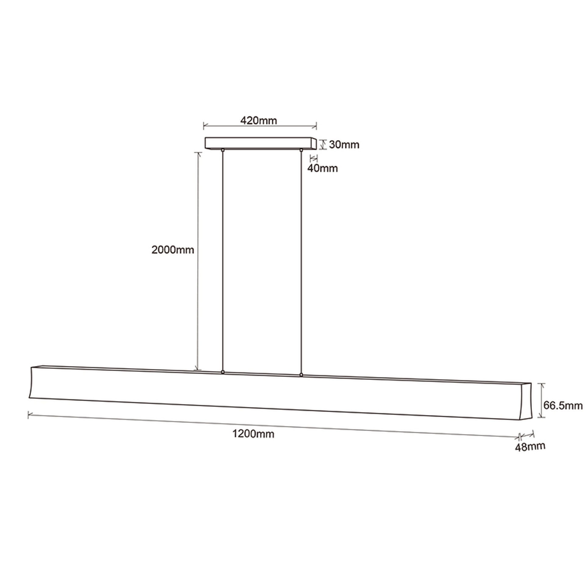 HANOK * LED LINEL PENDANT 38W 4000K 50º BLACK