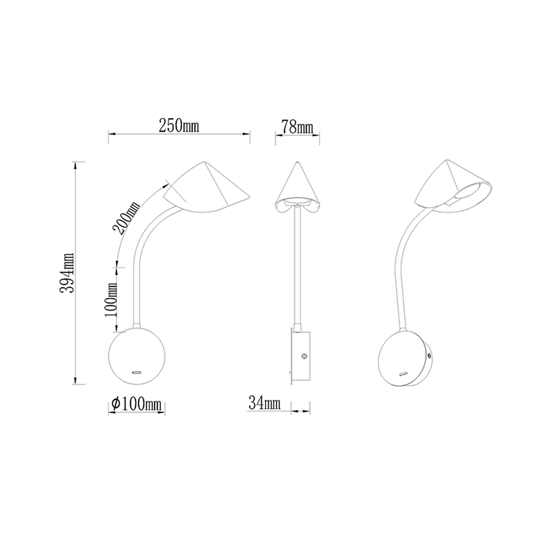 GOA * LED READING/WALL LAMP 6W 3000K WHITE