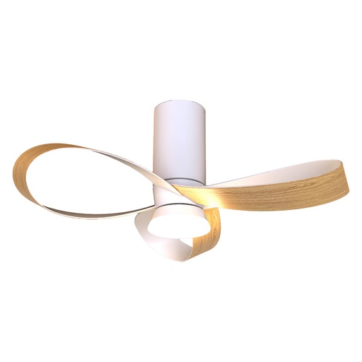 Sidney · Ventilador de aspas con luz · BLANCO / HAYA