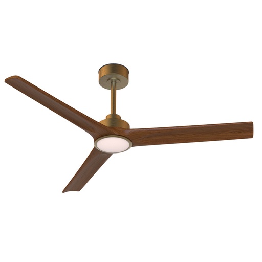 Woody · Ventilatore da soffitto con luce · OTTONE ANTICO / NOCE