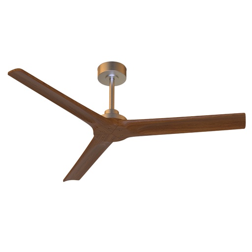 Woody · Ventilatore da soffitto senza luce · NICHEL SATINATO / NOCE