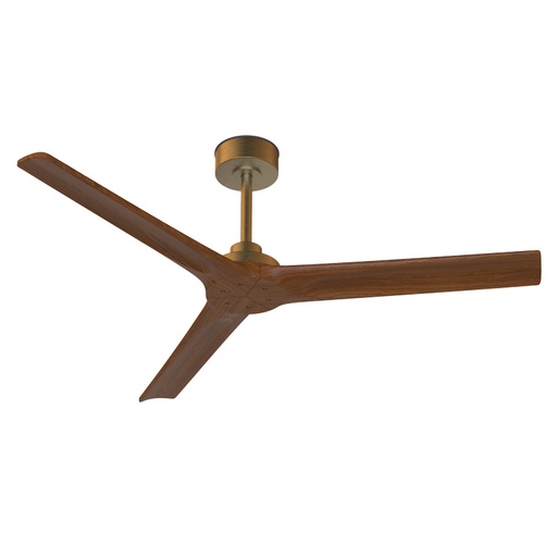 Woody · Ventilatore da soffitto senza luce · OTTONE ANTICO / NOCE