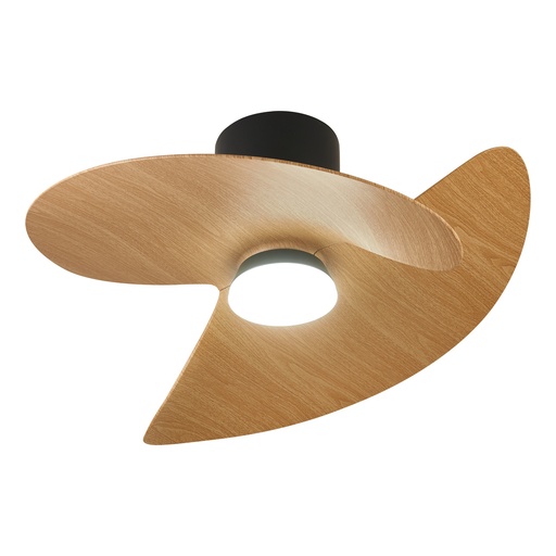 Ona · Ventilador de aspas con luz · Negro / Madera