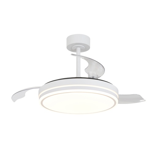 Luna S · Ventilador de aspas desplegables con luz · Blanco