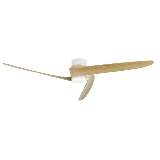 Groenland M · Ventilador de aspas con luz · Blanco / Madera