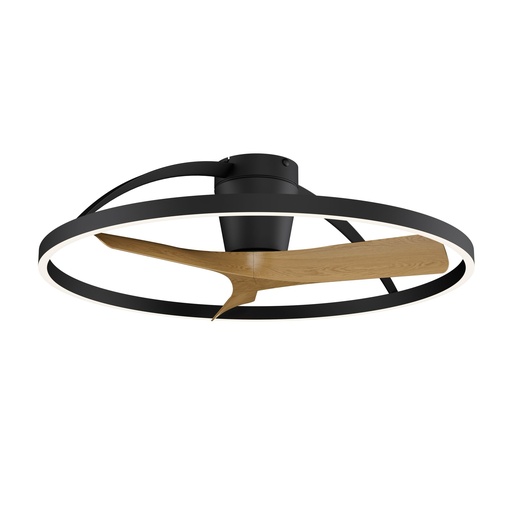 Nepal II · Ventilador de aspas con luz · Negra / Madera