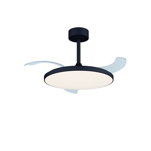 Slim Fan · Ventilateur de plafond à pales rétractables avec éclairage · Noir
