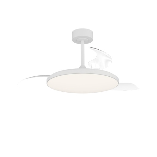 Slim Fan · Ventilateur de plafond à pales rétractables avec éclairage · Blanc