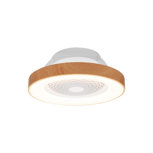 Tíbet Mini · Plafonnier-ventilateur à pales intégrées · Bois / Blanc