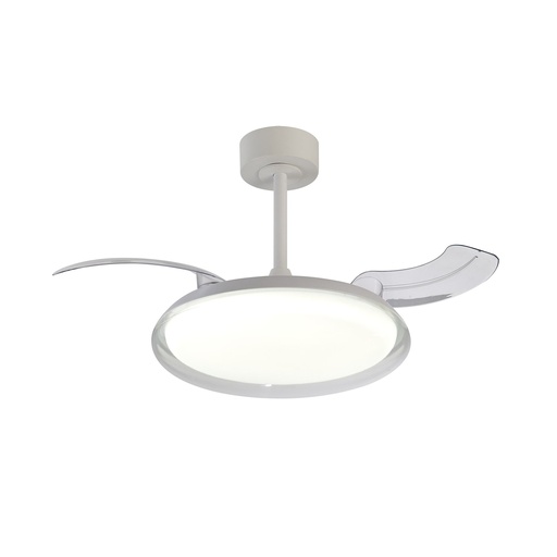 Bubble FAN · Ventilateur de plafond à pales rétractables avec éclairage · Blanc